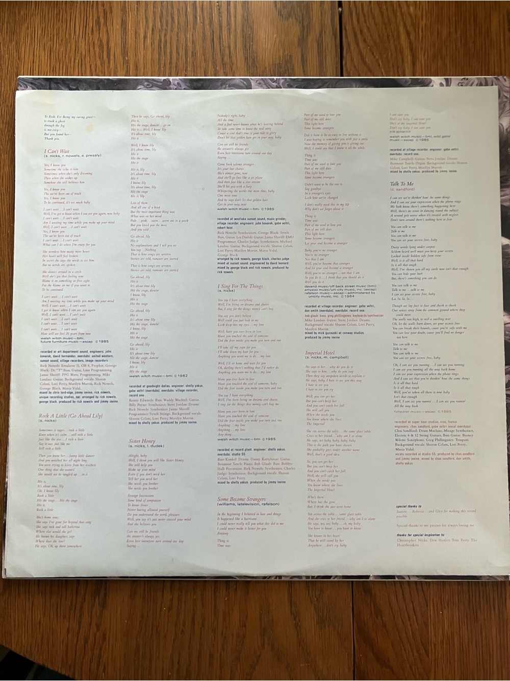 1985 Stevie Nicks “Rock A Little “ Modern Record First Pressing #7904791 Vinyl - Picture 3 of 14